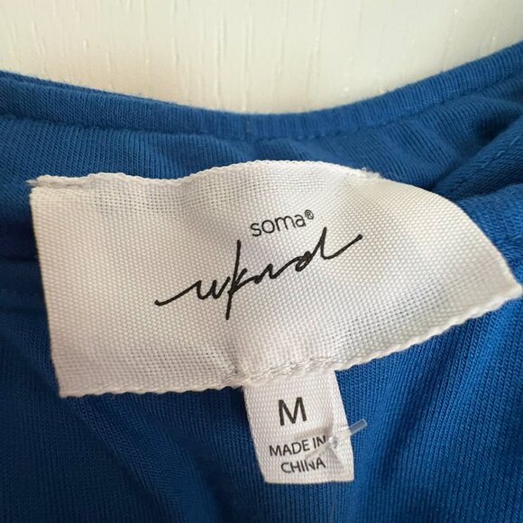 Soma Weekend Soft Jersey Midi Bra Belted Dress - Snorkel Blue - Sz M - Picture 3 of 5